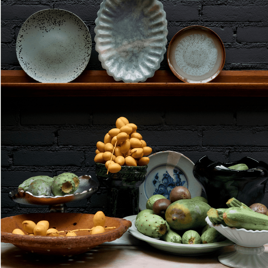 70s ceramics: side plates, fleck (set of 2)