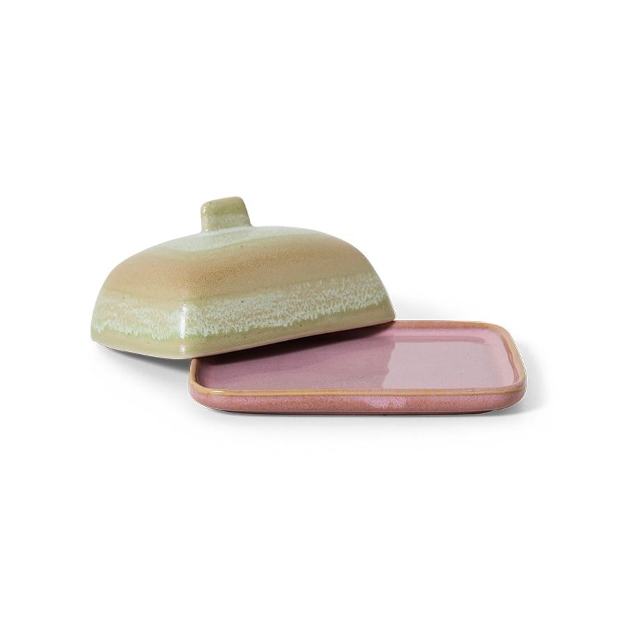 70s ceramics: butter dish, skyline