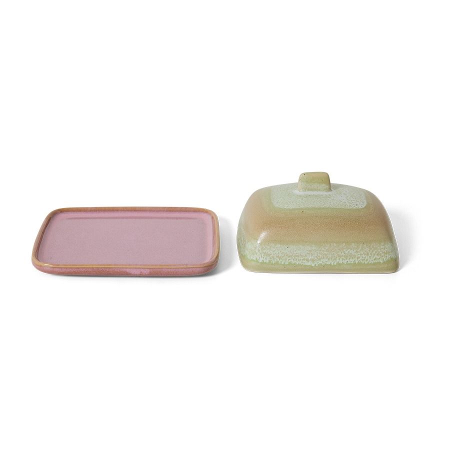 70s ceramics: butter dish, skyline