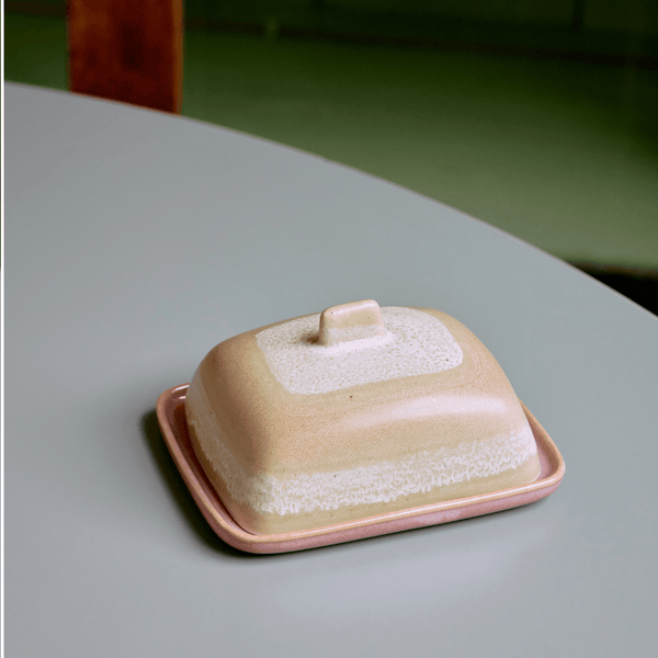 70s ceramics: butter dish, skyline