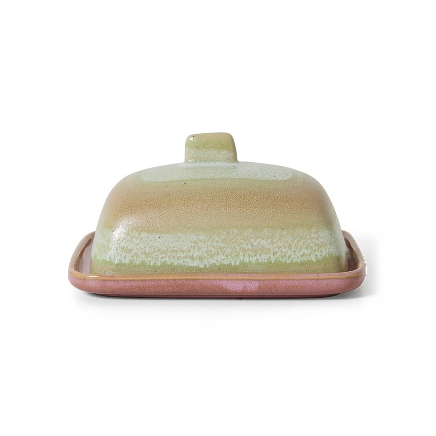 70s ceramics: butter dish, skyline