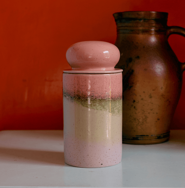 70s ceramics: storage jar, glaze