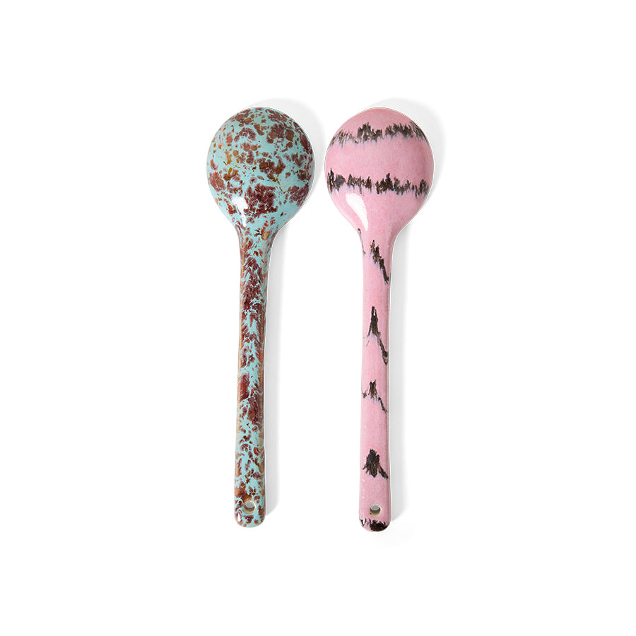 Serveerlepels 70s ceramics sprinkle (set van 2)