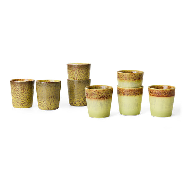 Koffimeok 70s ceramics Van Gogh sunflowers (set van 2)