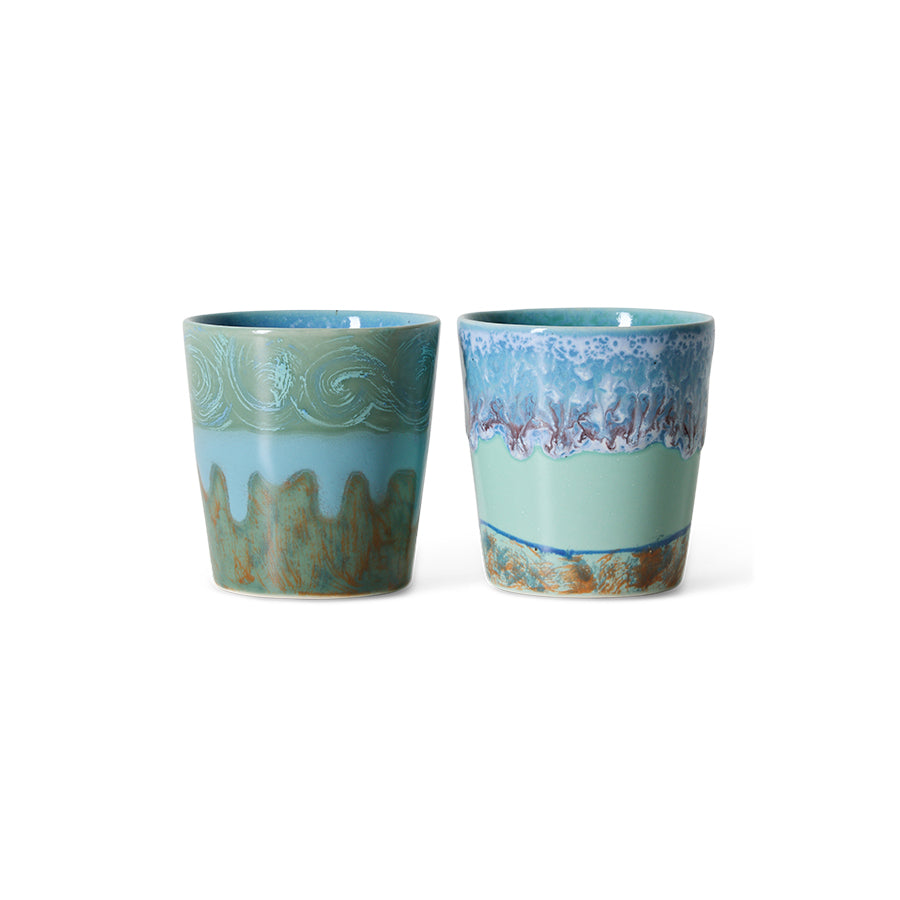 Koffimeok 70s ceramics Van Gogh self portrait (set van 2)