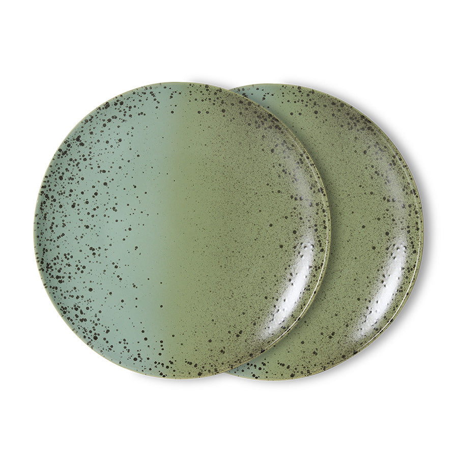 Dinerbord 70s ceramics fleck (set van 2)