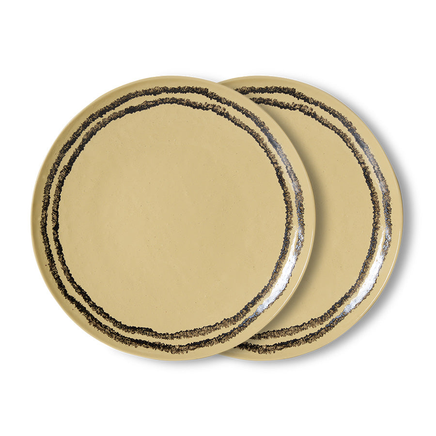 Dinerbord 70s ceramics vanilla (set van 2)