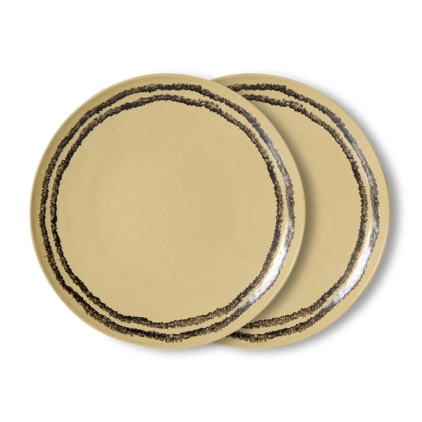 Dinerbord 70s ceramics vanilla (set van 2)