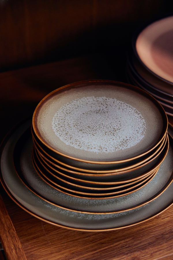 Ontbijtbord 70s ceramics contrast (set van 2)