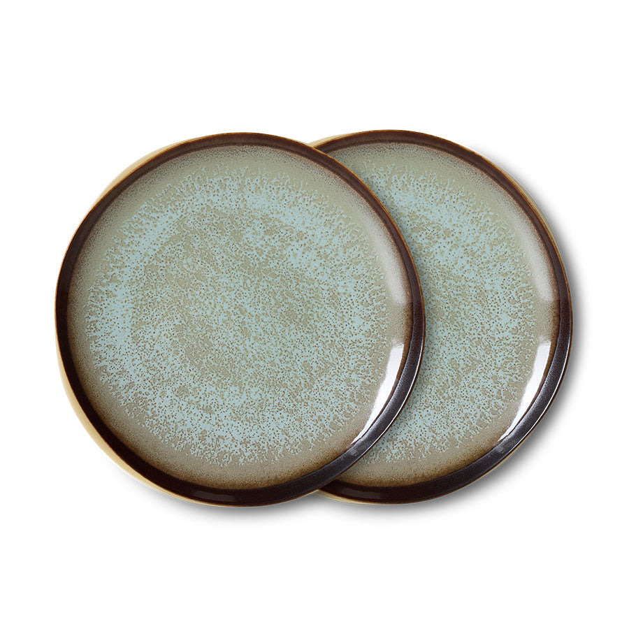 Ontbijtbord 70s ceramics contrast (set van 2)
