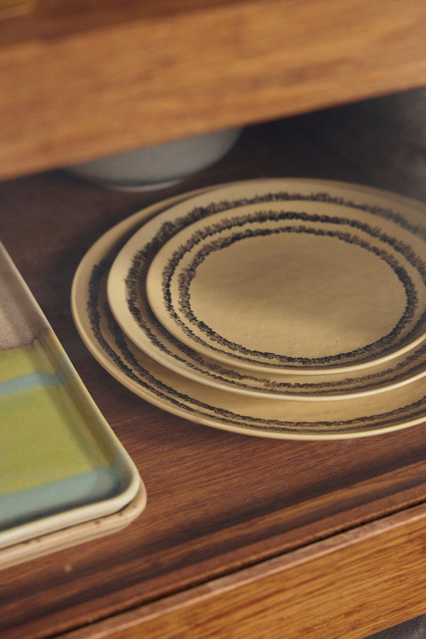Ontbijtbord 70s ceramics vanilla (set van 2)
