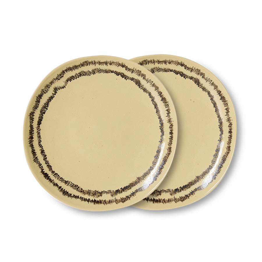 Ontbijtbord 70s ceramics vanilla (set van 2)