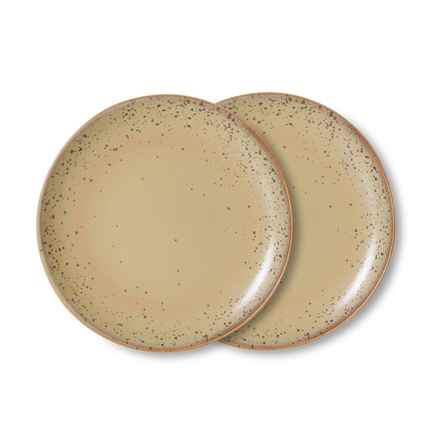 Ontbijtbord 70s ceramics grit (set van 2)