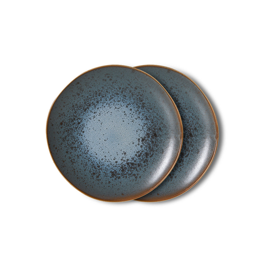 Dessertbord 70s ceramics mineral (set van 2)