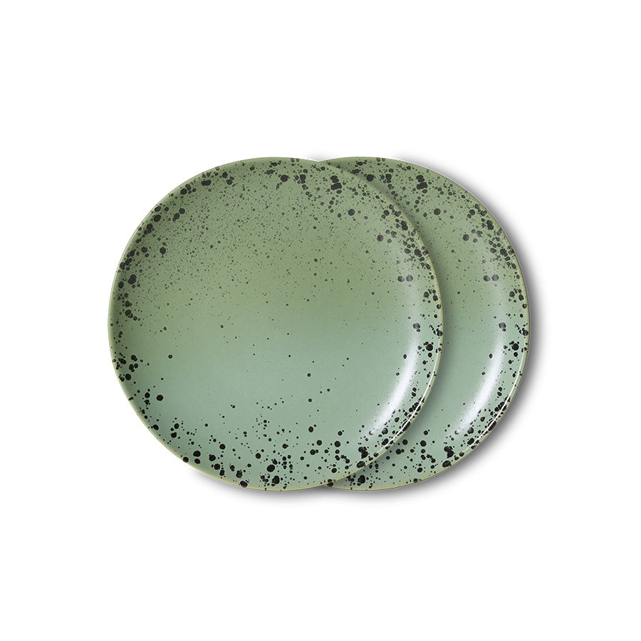 Dessertbord 70s ceramics fleck (set van 2)