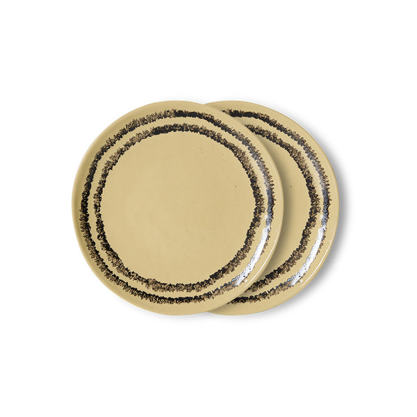 Dessertbord 70s ceramics vanilla (set van 2)