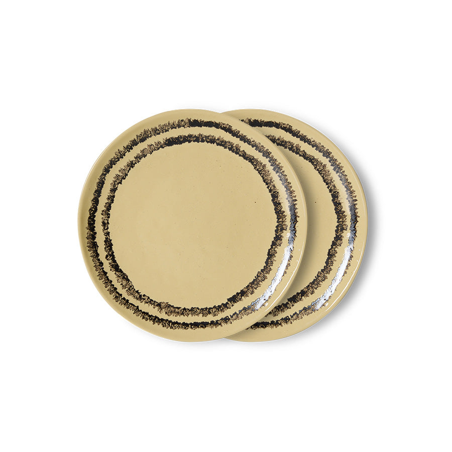 Dessertbord 70s ceramics vanilla (set van 2)