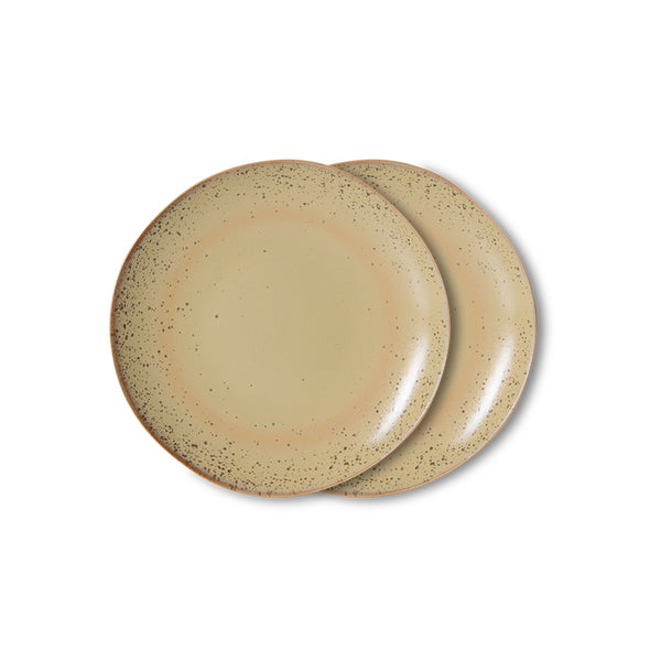 Dessertbord 70s ceramics grit (set van 2)