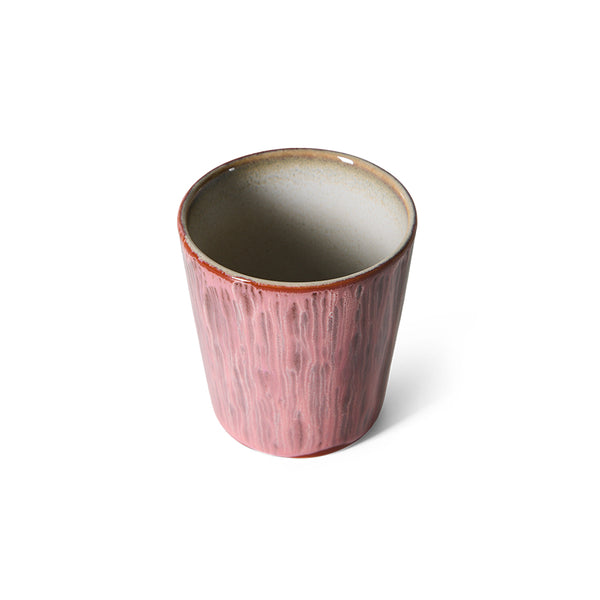 Koffiemok 70s ceremics rhubarb