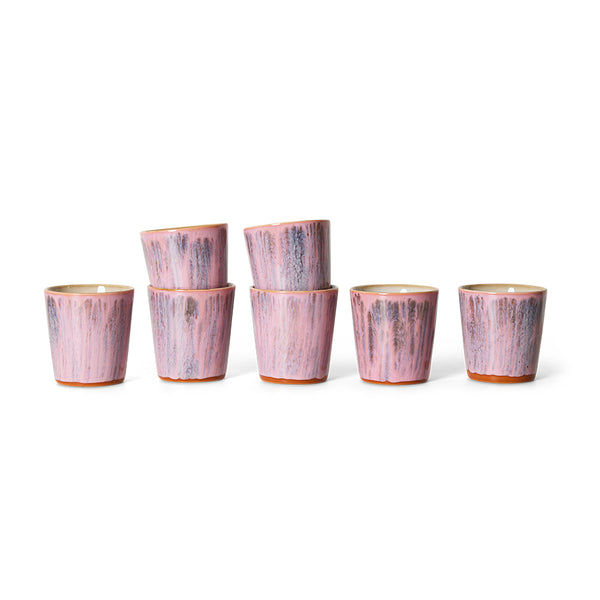 Koffiemok 70s ceremics rhubarb