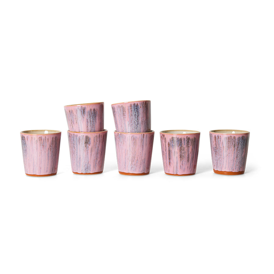 Koffiemok 70s ceremics rhubarb