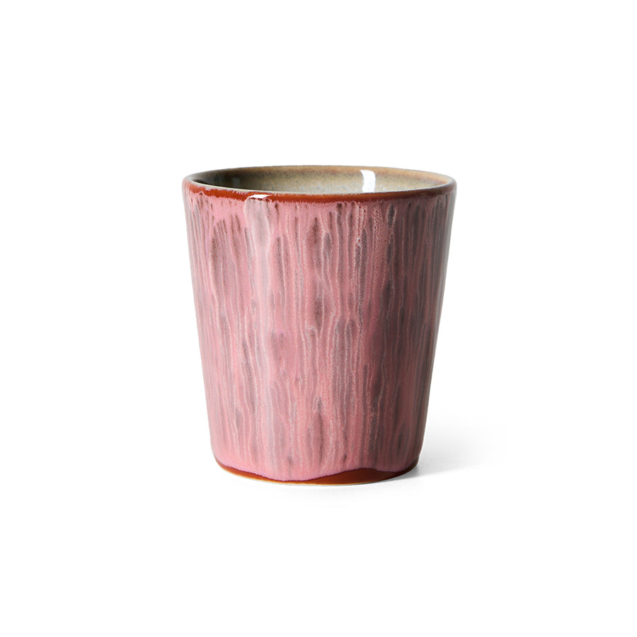 Koffiemok 70s ceremics rhubarb