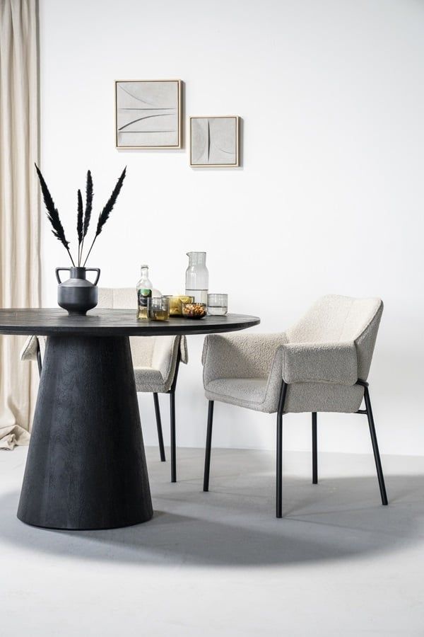 Eettafel Aron rond 130 - zwart