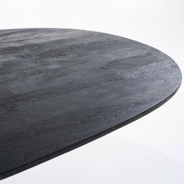 Eettafel Aron ovaal 300x110 - zwart