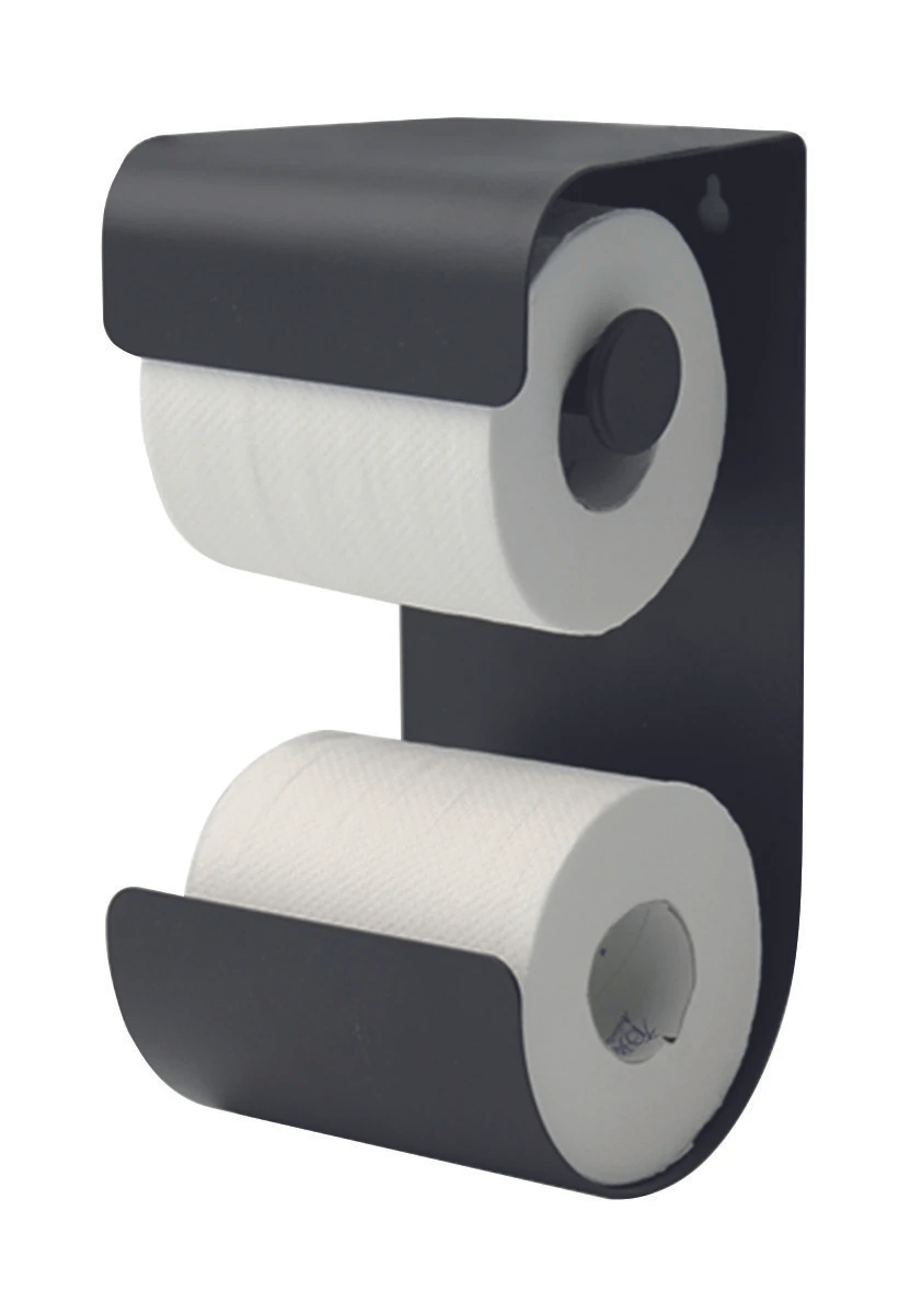 Brix Toiletrolhouder dubbel Zwart