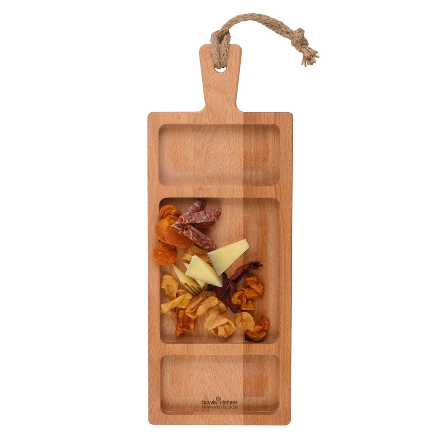 Beuken Serveerplank 3-vaks 49 x 18,5 x 2,5 cm