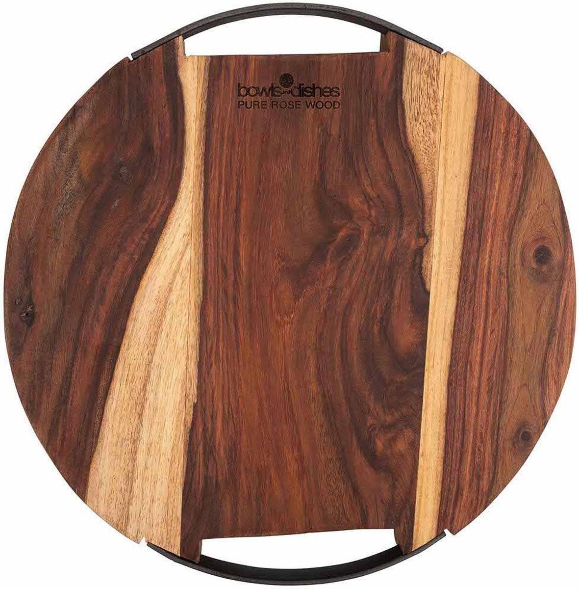 Seerveerplank Rond Met 2 Metalen Handgrepen 4 Cm Dikø 29 Cm
