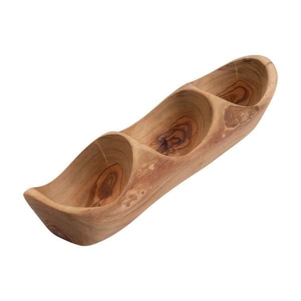 Olijfhouten borreltrio groot langwerpig