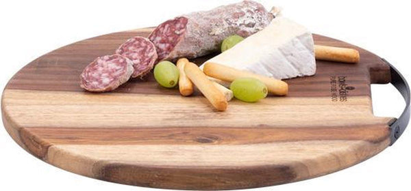 Seerveerplank Rond Met 2 Metalen Handgrepen 2 Cm Dikø 30 Cm