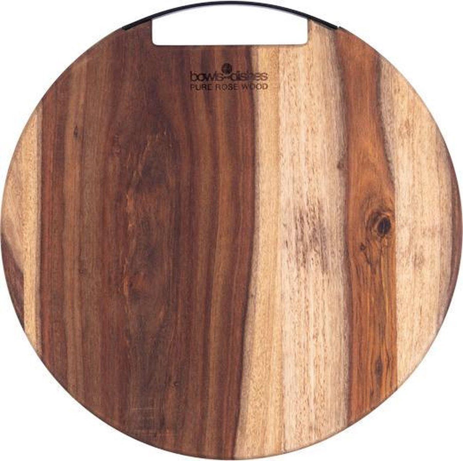 Seerveerplank Rond Met 2 Metalen Handgrepen 2 Cm Dikø 30 Cm