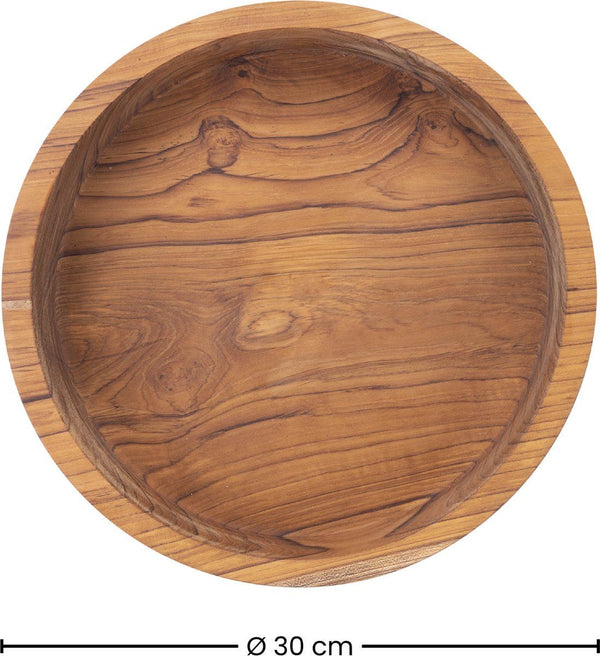 Pure Teak Wood Schaal Ø 30 x 7 cm