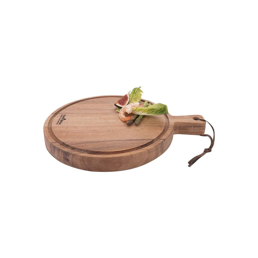 Pure Teak Wood Serveerplank rond O30 x 3 cm met sapgoot