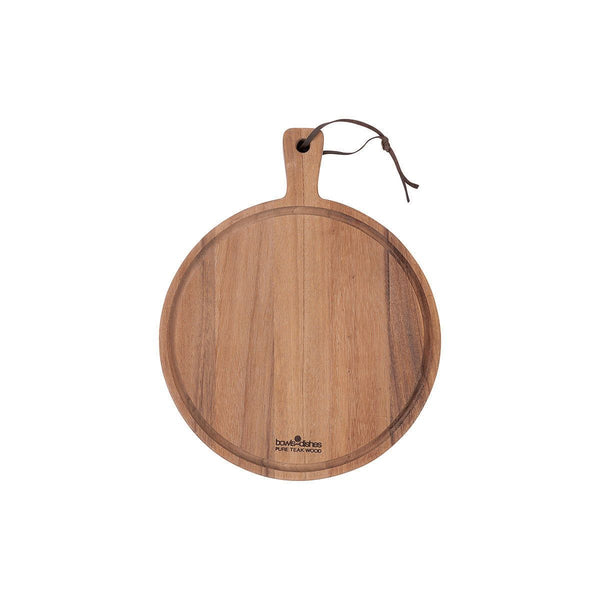 Pure Teak Wood Serveerplank rond O30 x 3 cm met sapgoot