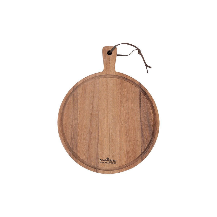Pure Teak Wood Serveerplank rond O30 x 3 cm met sapgoot
