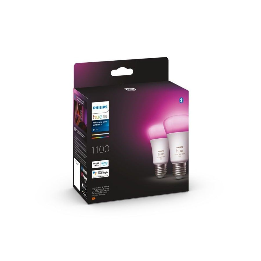 Philips Hue White and color ambiance A60 E27 2-pack