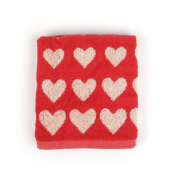 Kitchen Towel Hearts Red