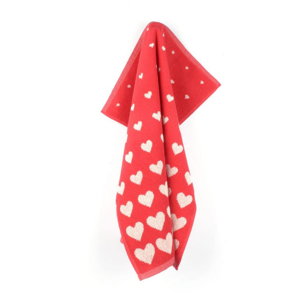 Kitchen Towel Hearts Red