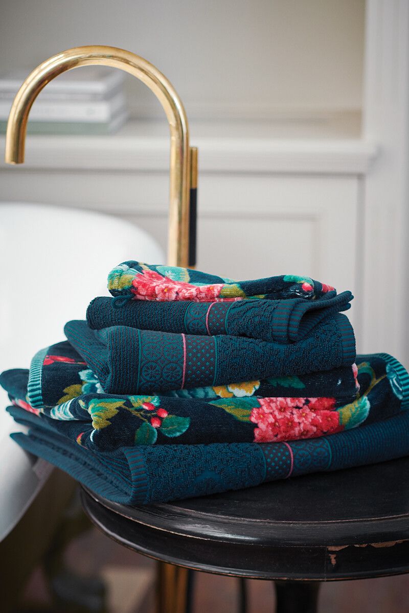 Pip Studio Soft Zellige Guest Towel Dark Blue
