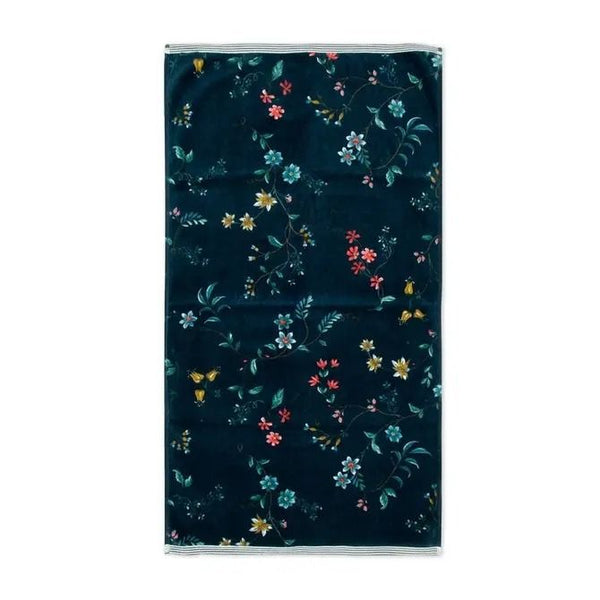 Pip Studio Les Fleurs Shower Towel Dark Blue