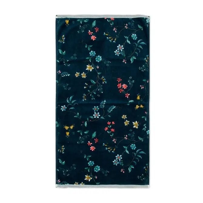 Pip Studio Les Fleurs Shower Towel Dark Blue