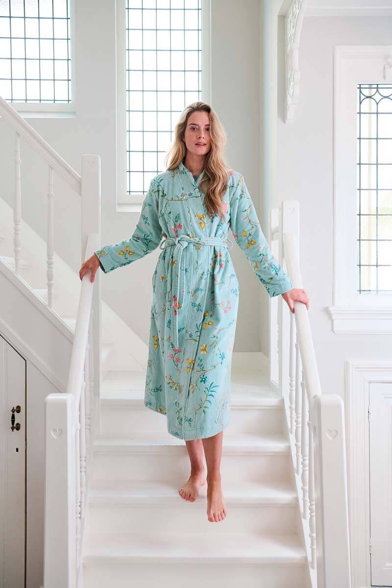 Pip Studio Les Fleurs Bathrobe Blue