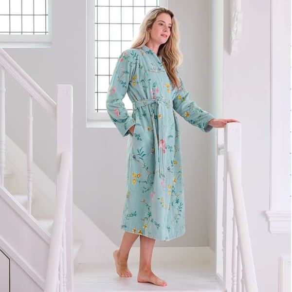 Pip Studio Les Fleurs Bathrobe Blue