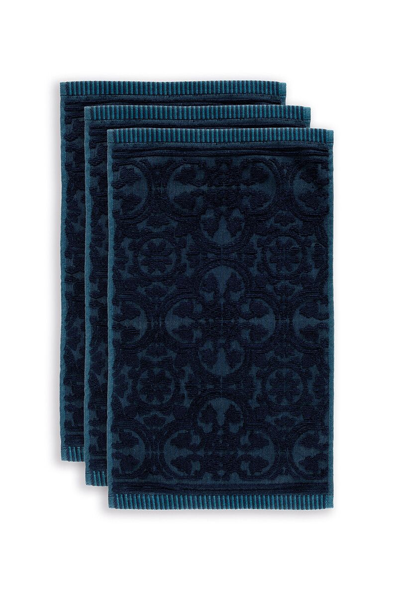 Pip Studio Tile de Pip set of 3 Guest Towels Dark Blue