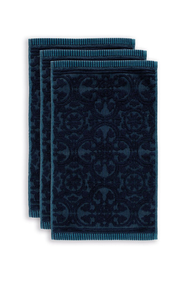 Pip Studio Tile de Pip set of 3 Guest Towels Dark Blue