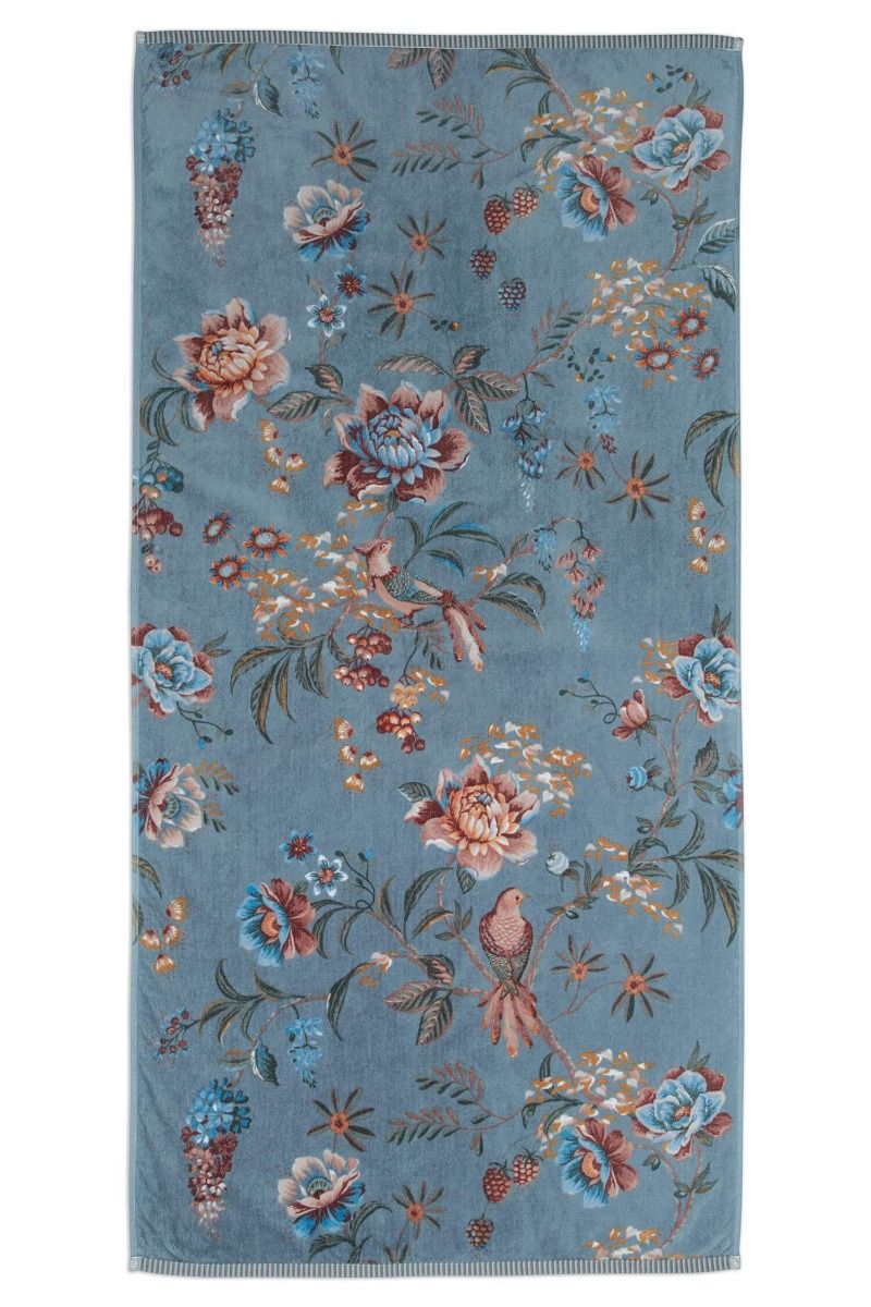 Douchelaken Secret Garden blauw