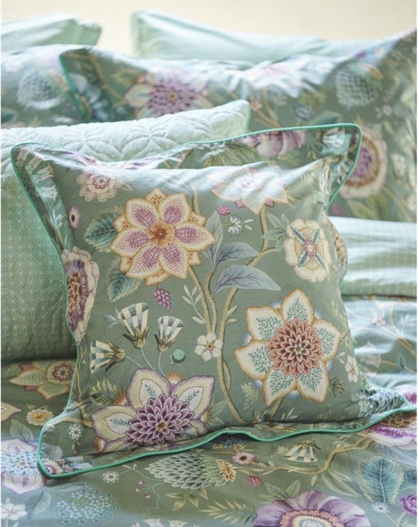 Pip Studio Viva Las Flores Square Cushion Green